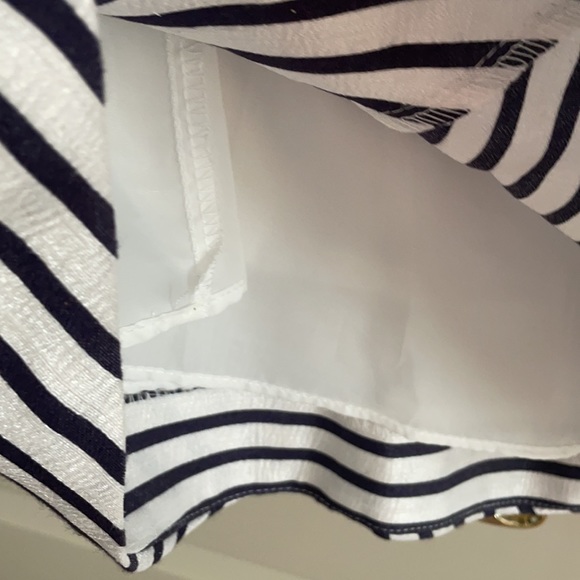 NWT Taylor Navy Striped Fit & Flare Dress Size 14 - Picture 12 of 16